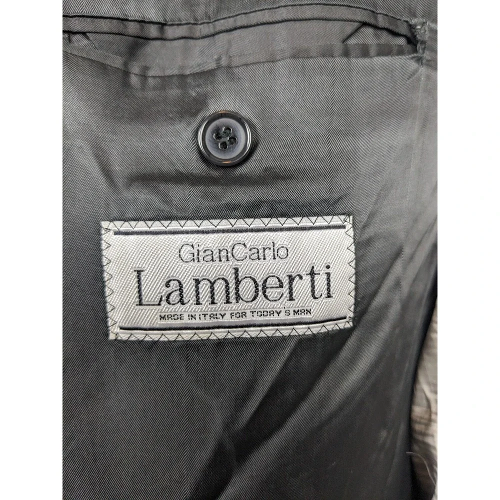 Gian Carlo Lamberti Made in Italy Vtg Gray Virgin Wool Suit Jacket Size 43